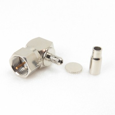 F Connector Right Angle Crimp Plug for RG179