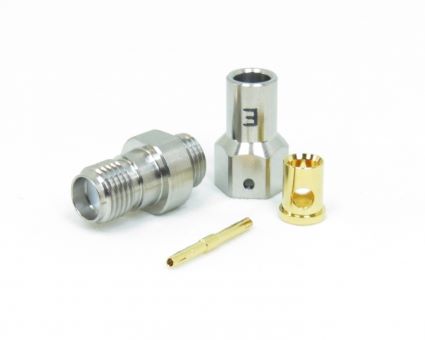 SMA Connector Solder Clamp Jack for .141 SS402